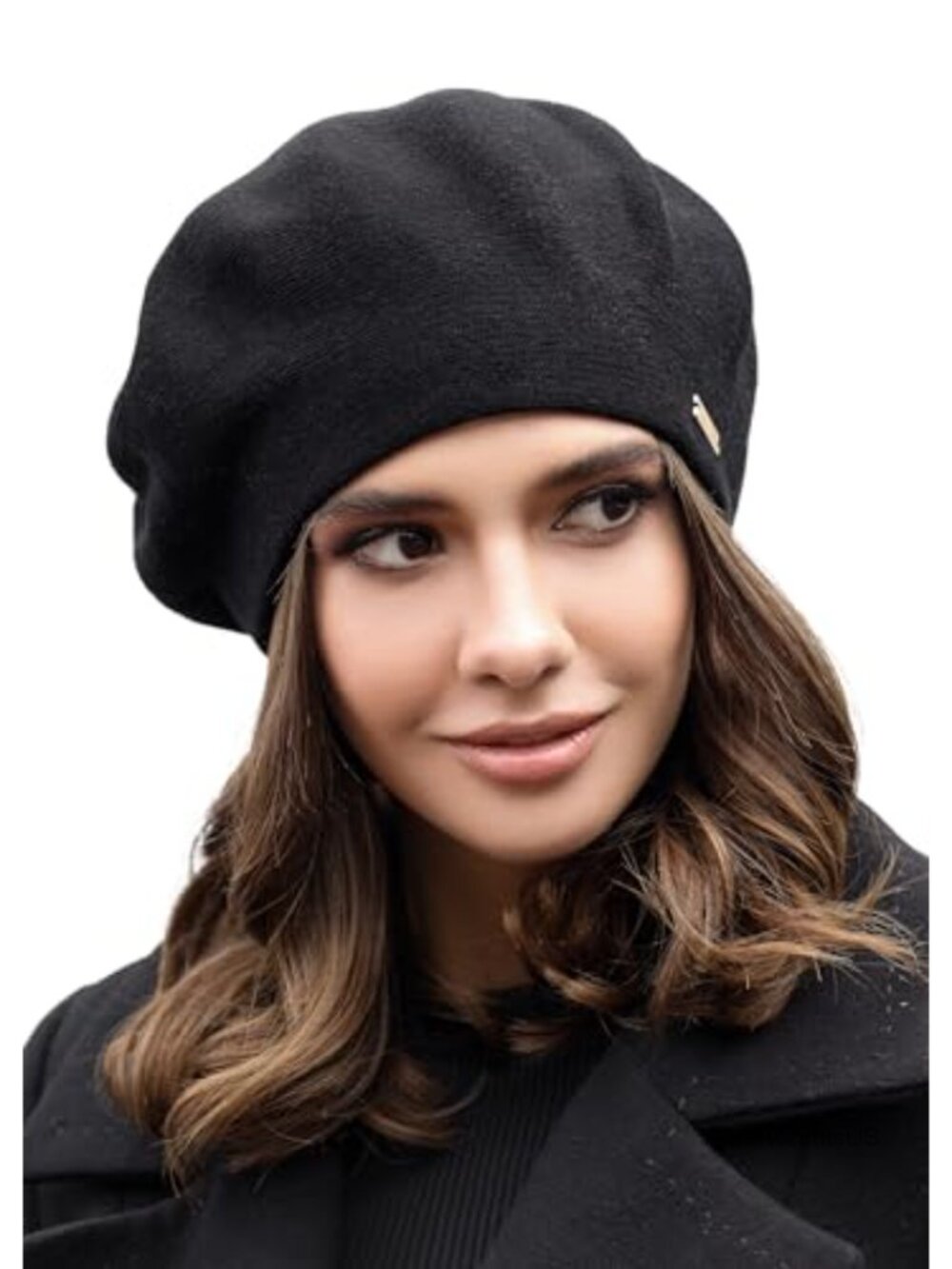 Lined Wool Angora Knit Beret for Women French Paris Hat Winter